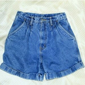 High waisted vintage denim shorts