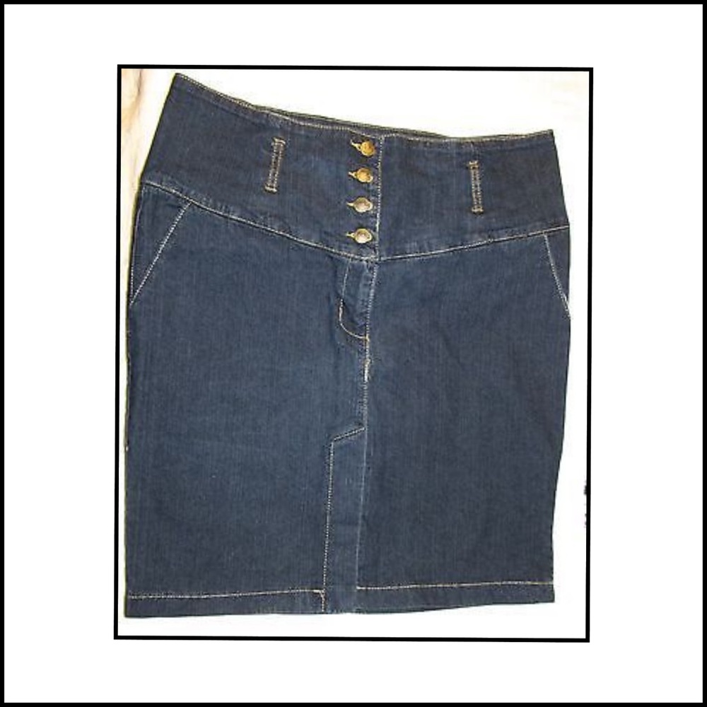 U-51 Blue Denim Jean Pencil Skirt