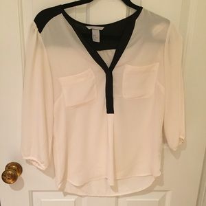 Black and white blouse