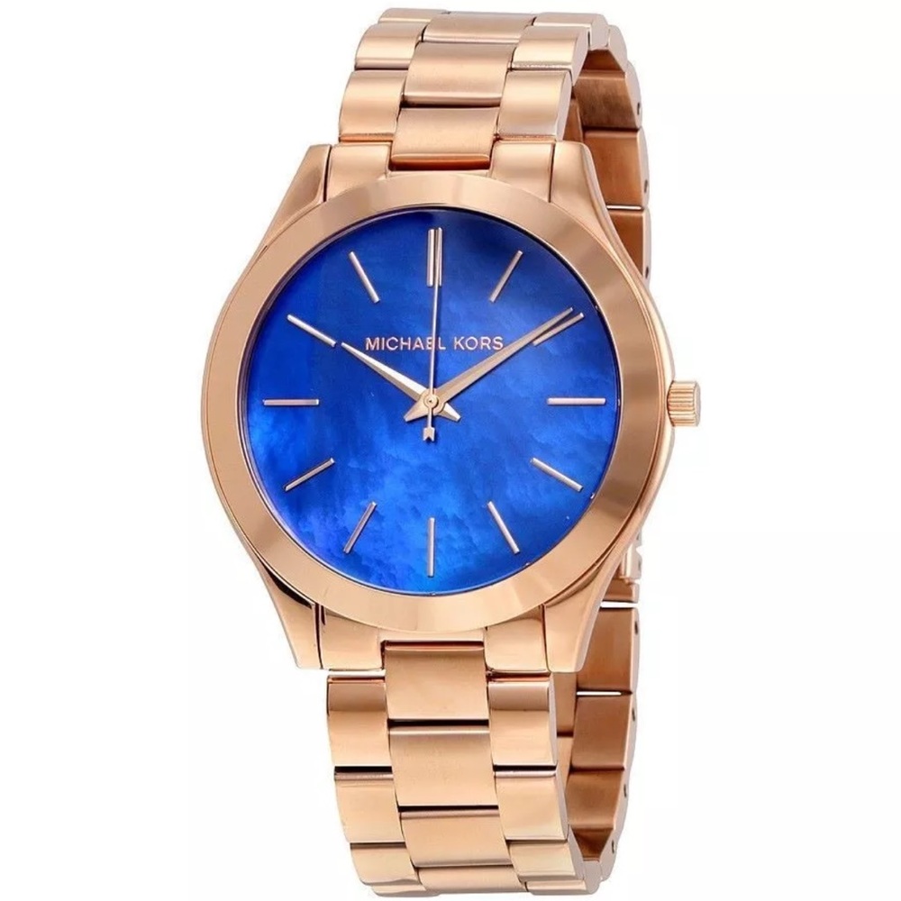 Michael Kors blue mother of pearl rose gold watch - Picture 2 of 8