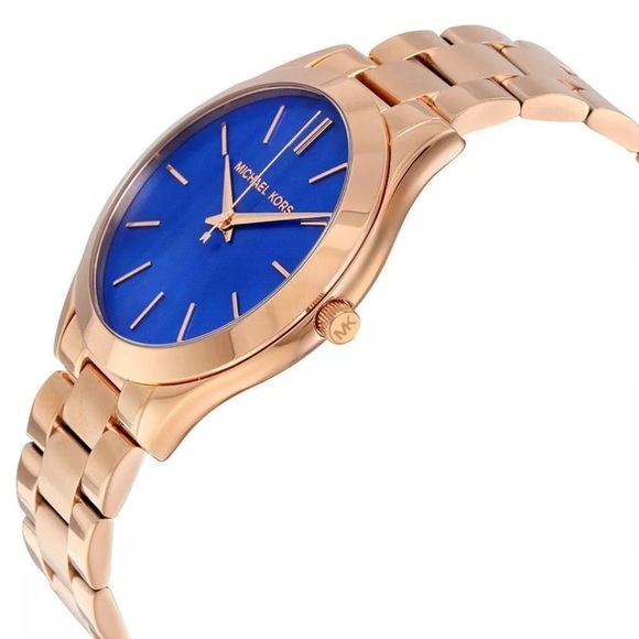 Michael Kors blue mother of pearl rose gold watch - Picture 3 of 8