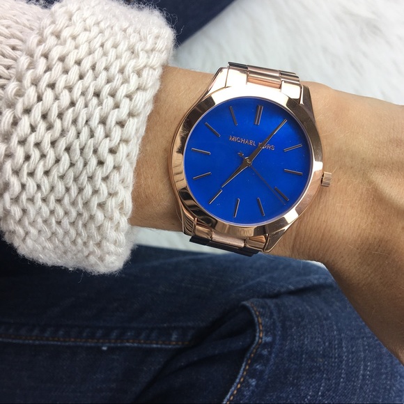 Michael Kors blue mother of pearl rose gold watch - Picture 8 of 8