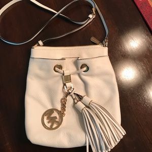 Michael Kors white leather cross body bag