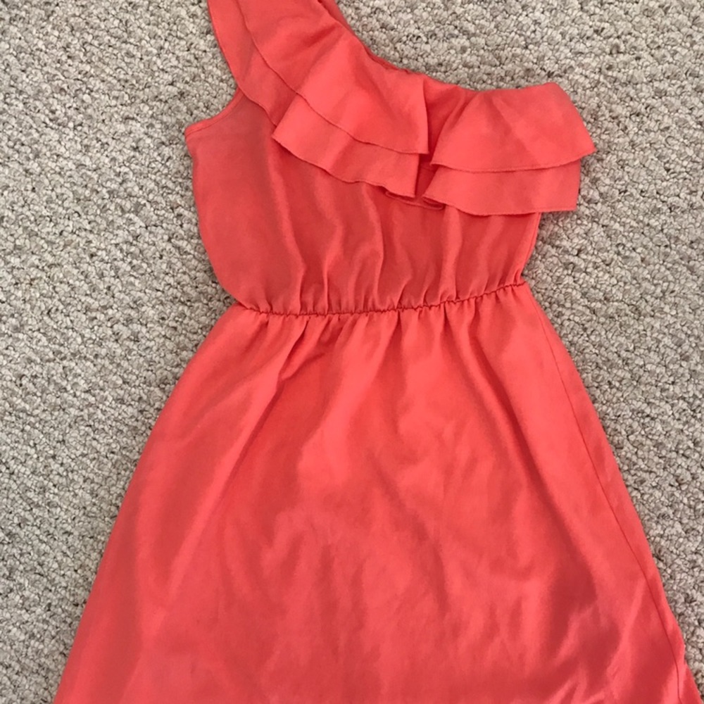 Coral One Shoulder Dress