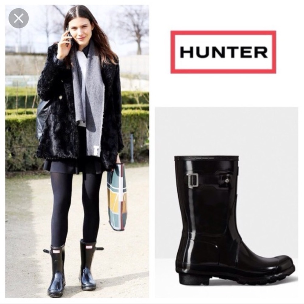 Hunter Rainboats- black gloss, short