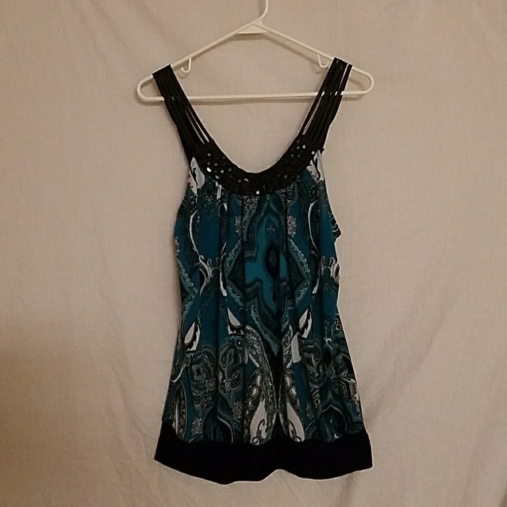 Nice beaded blouse with banded waist