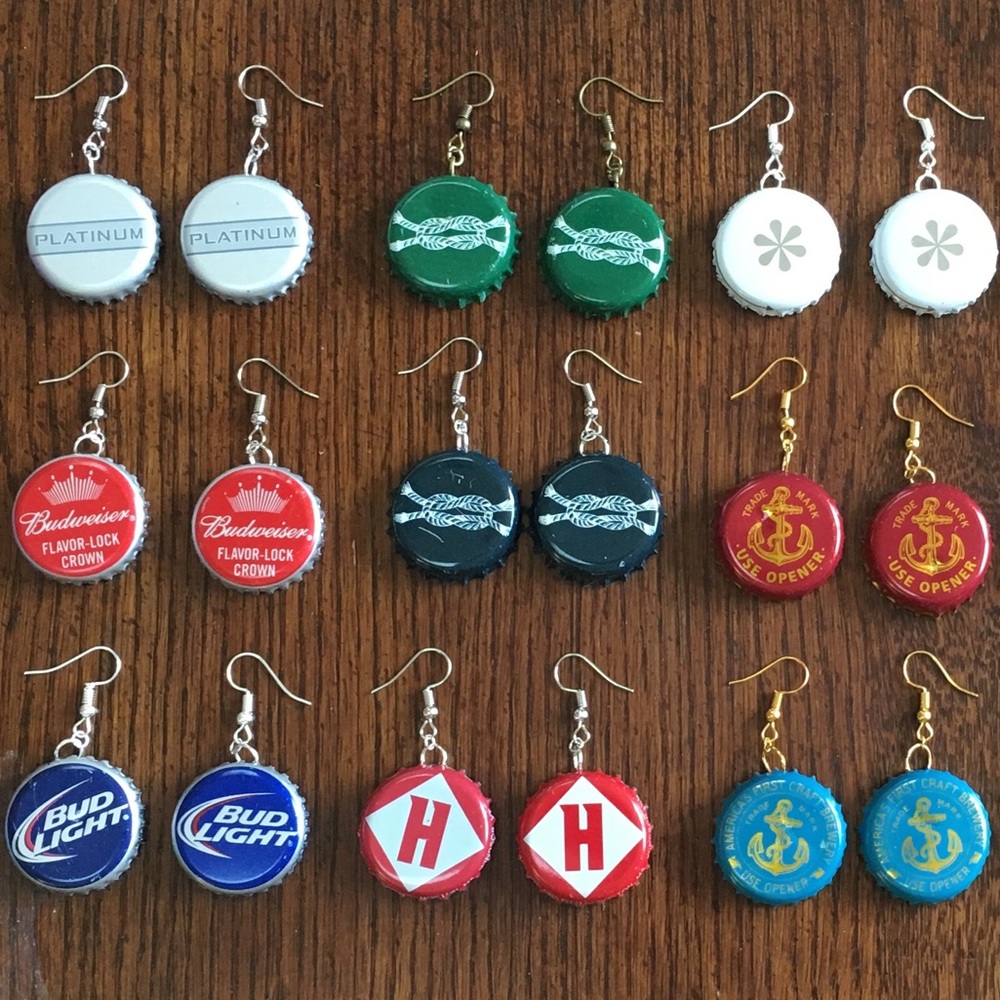 Huge Variety‼️2 for $10💥🍺Bottle Cap Earrings‼️