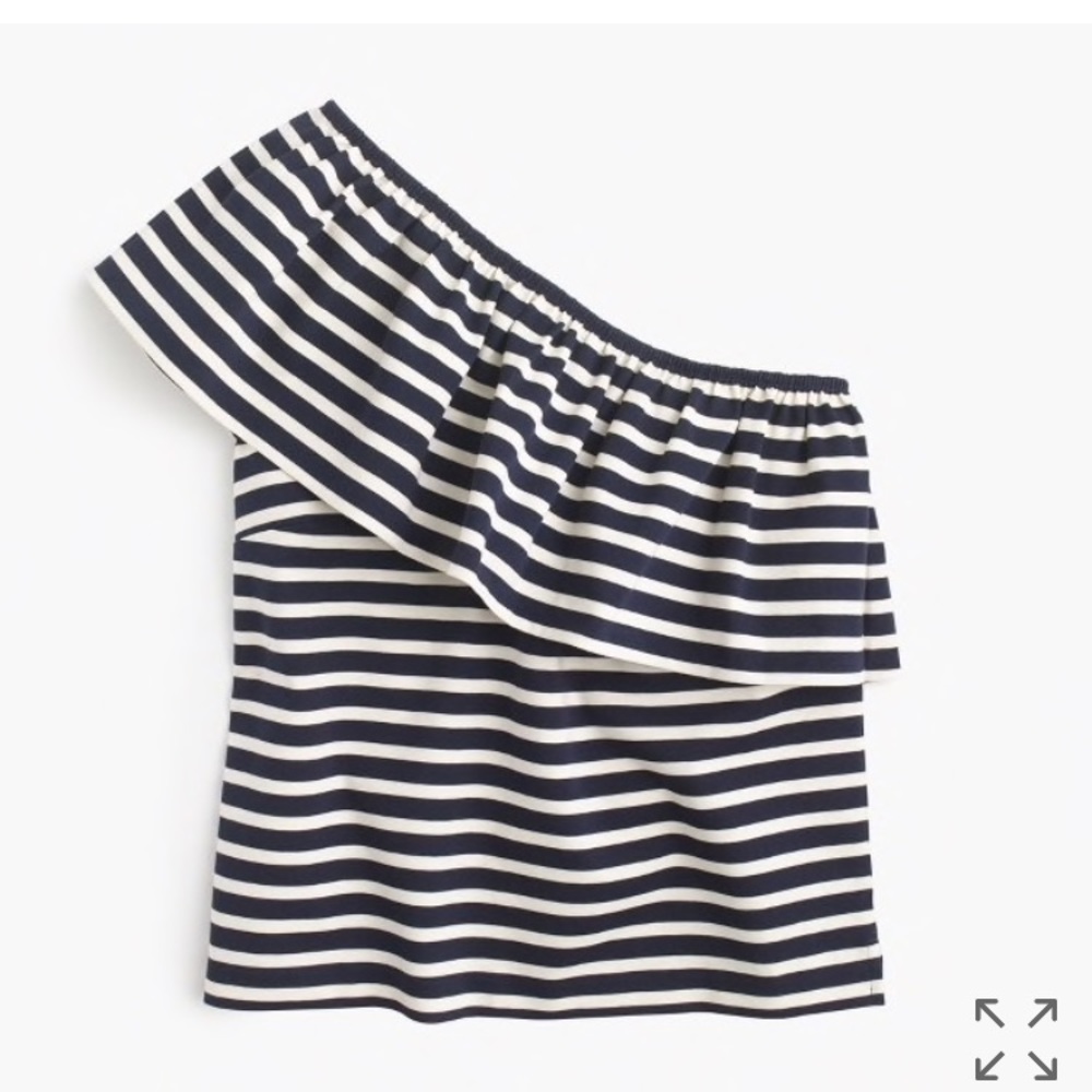 One shoulder top in stripes