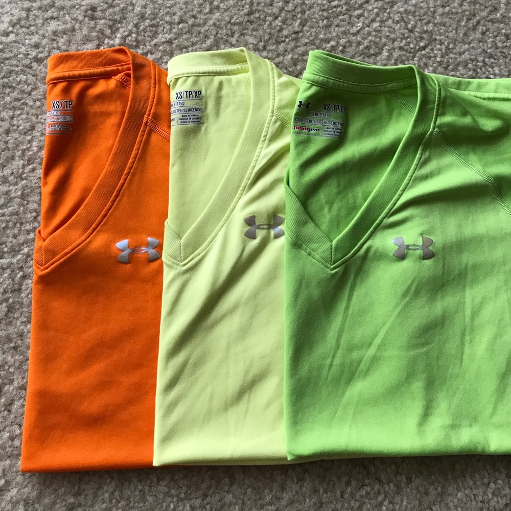 3 Under Armour semi-fitted heatgear shirts
