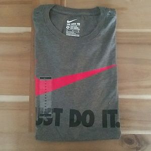 Nike Tee Gray w/ Red Swoosh Men's Shirt