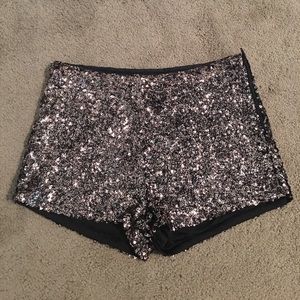 Gold sequined shorts
