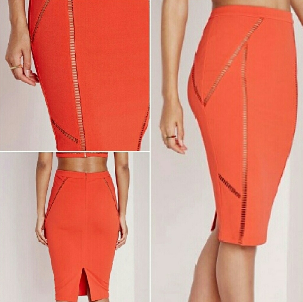 NWT MISSGUIDED Orange bodycon skirt