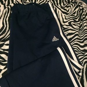 Blue Adidas track Capris Sz m