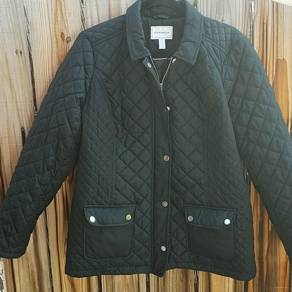 Women's large charter club rain zip up jacket