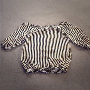 Black and white off the shoulder top