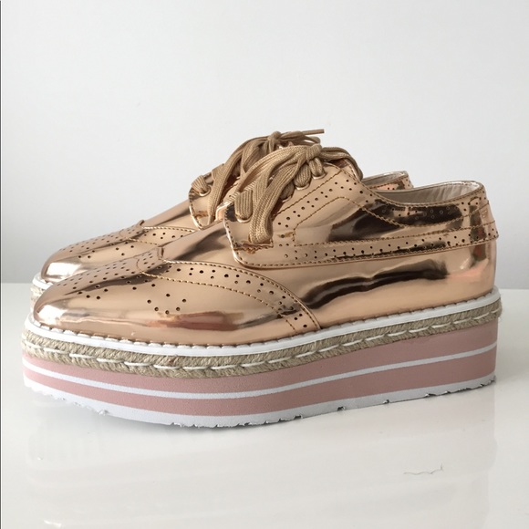 Shoes - ROSE GOLD OXFORD SHOES (NEW)!