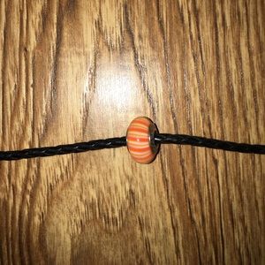 Orange Pandora Murano glass charm