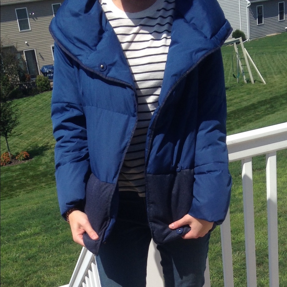 Down Winter Coat, Korean Brand, royal blue/navy