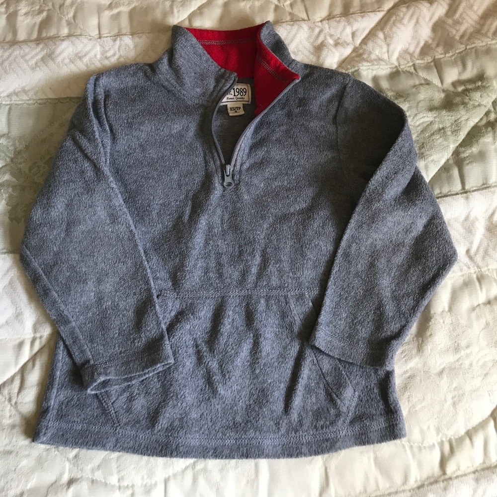 Fleece sweater grey and red size 4