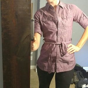 Columbia tunic-length button up