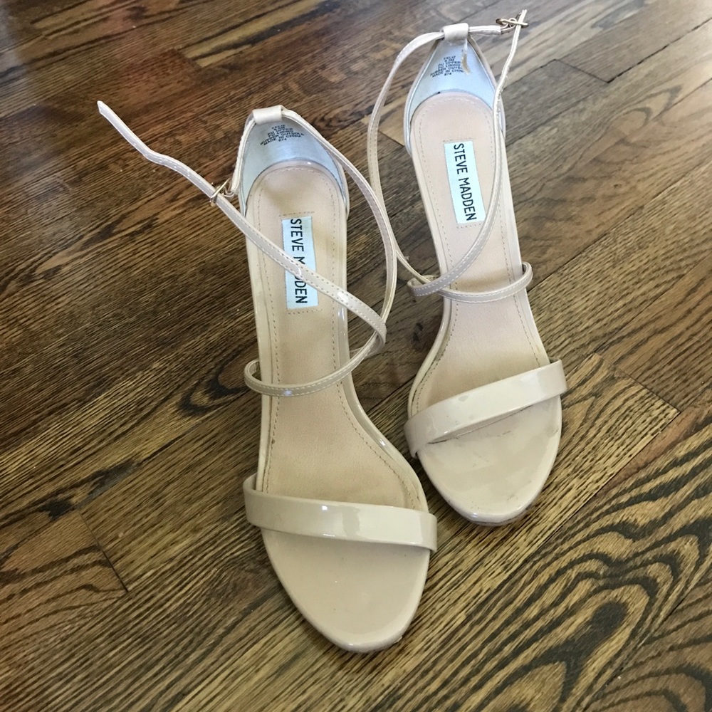 Nude strappy heels