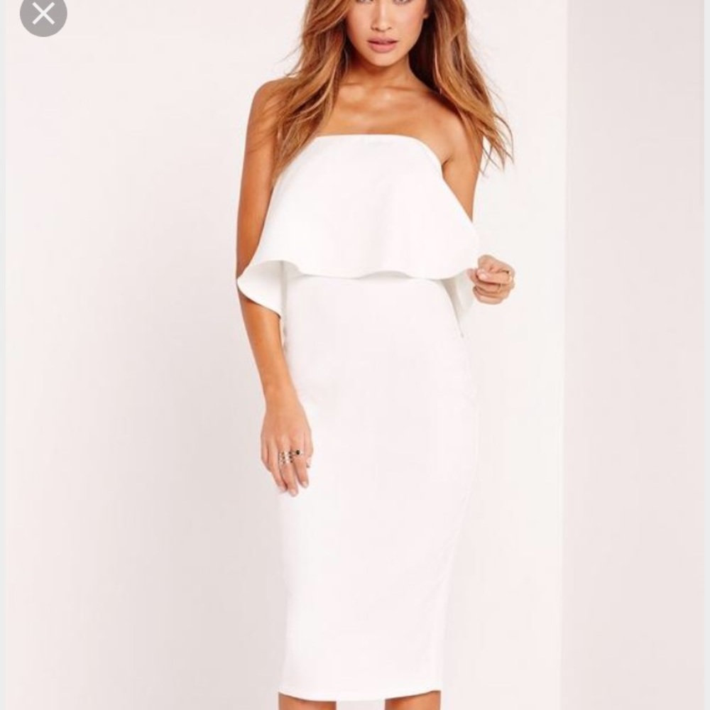 NWT Miss guided frill bandeau Midi Dress