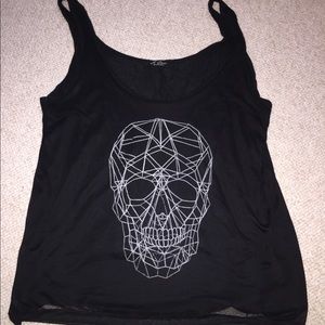 Black skull tank top