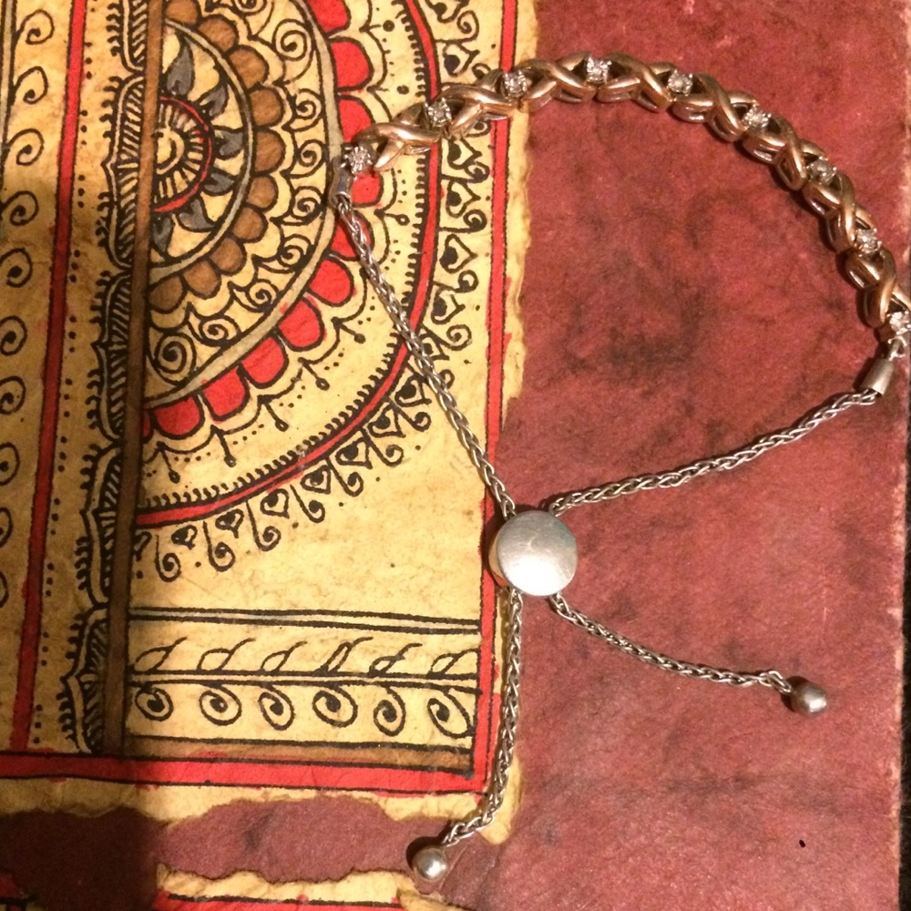 Rose Gold and diamond bolo bracelet.