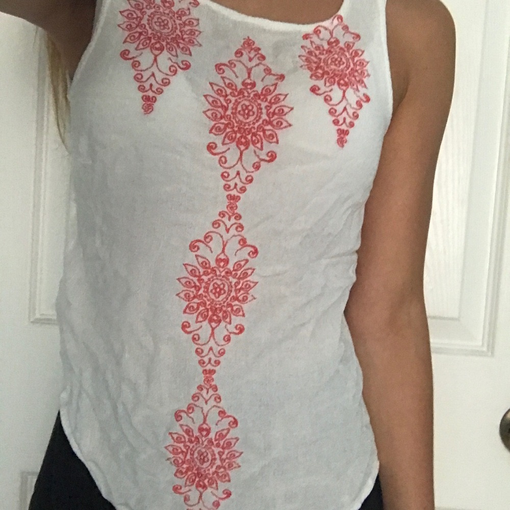 White patterned blouse
