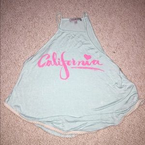Turquoise California crop top