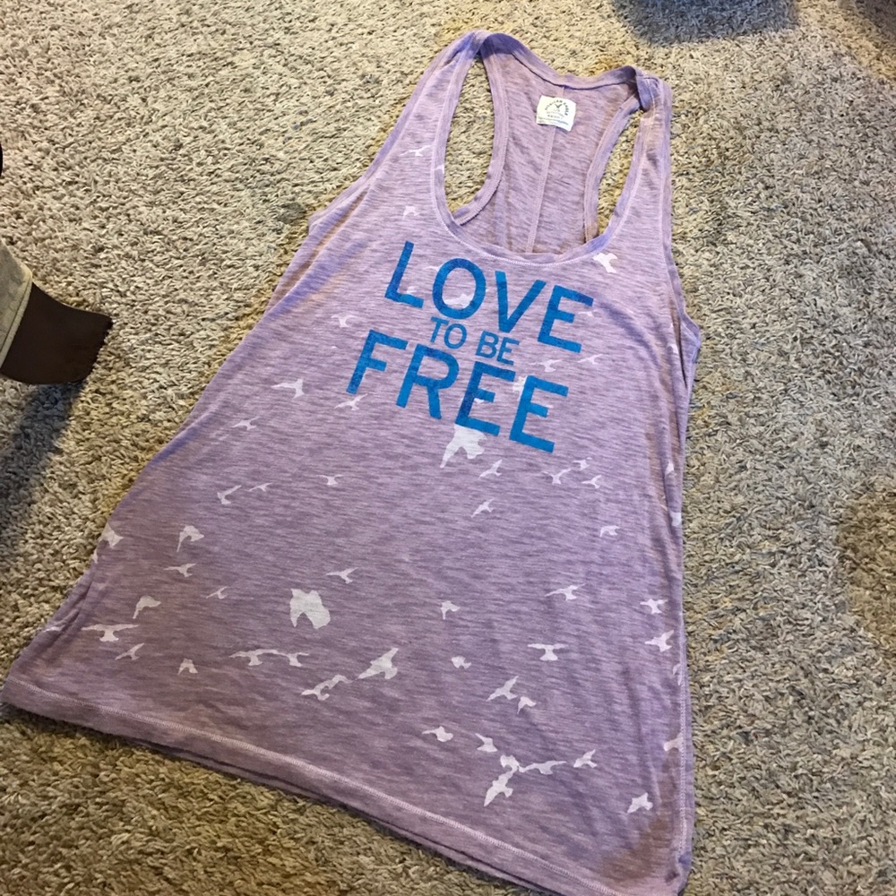 Purple American Eagle graphic tank