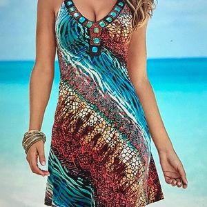 Venus Beaded Trim Mini Dress