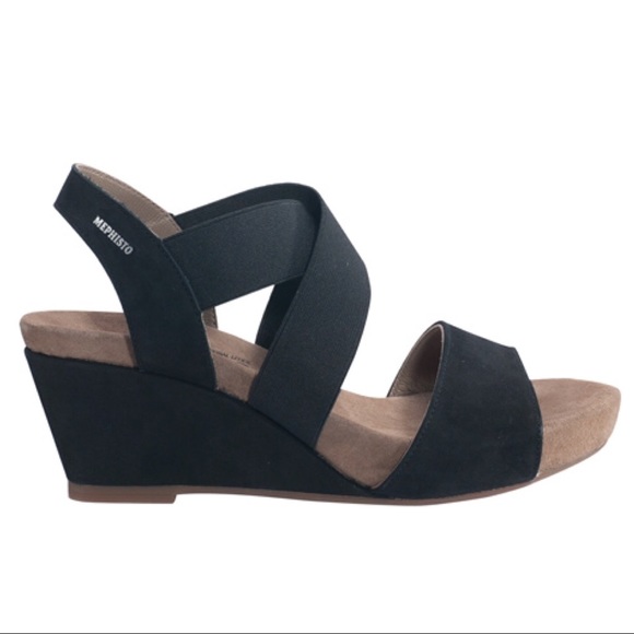 Mephisto Shoes - Mephisto black Barbara wedge sandals