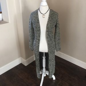 NWOT black and white long cardigan sweater