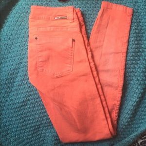 Pink skinny jeans