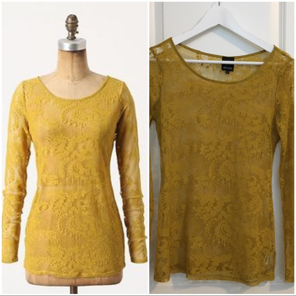 Anthropologie Ella Moss Lace Layering Tee - Medium