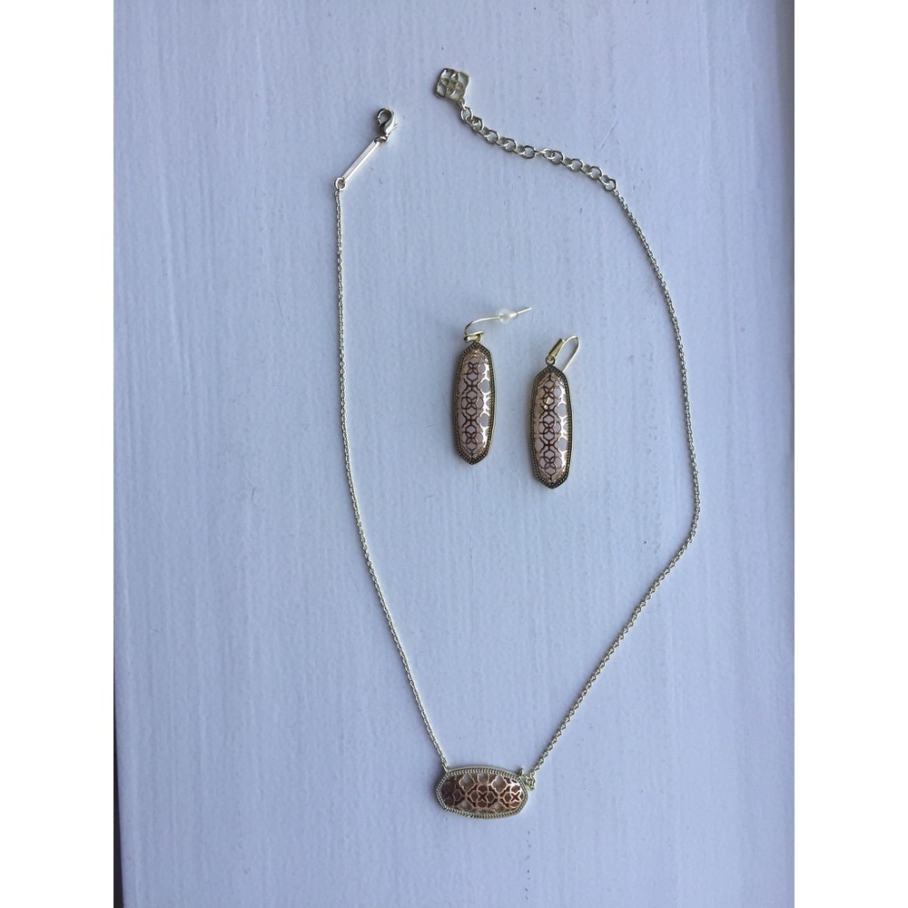 Kendra Scott earrings + necklace