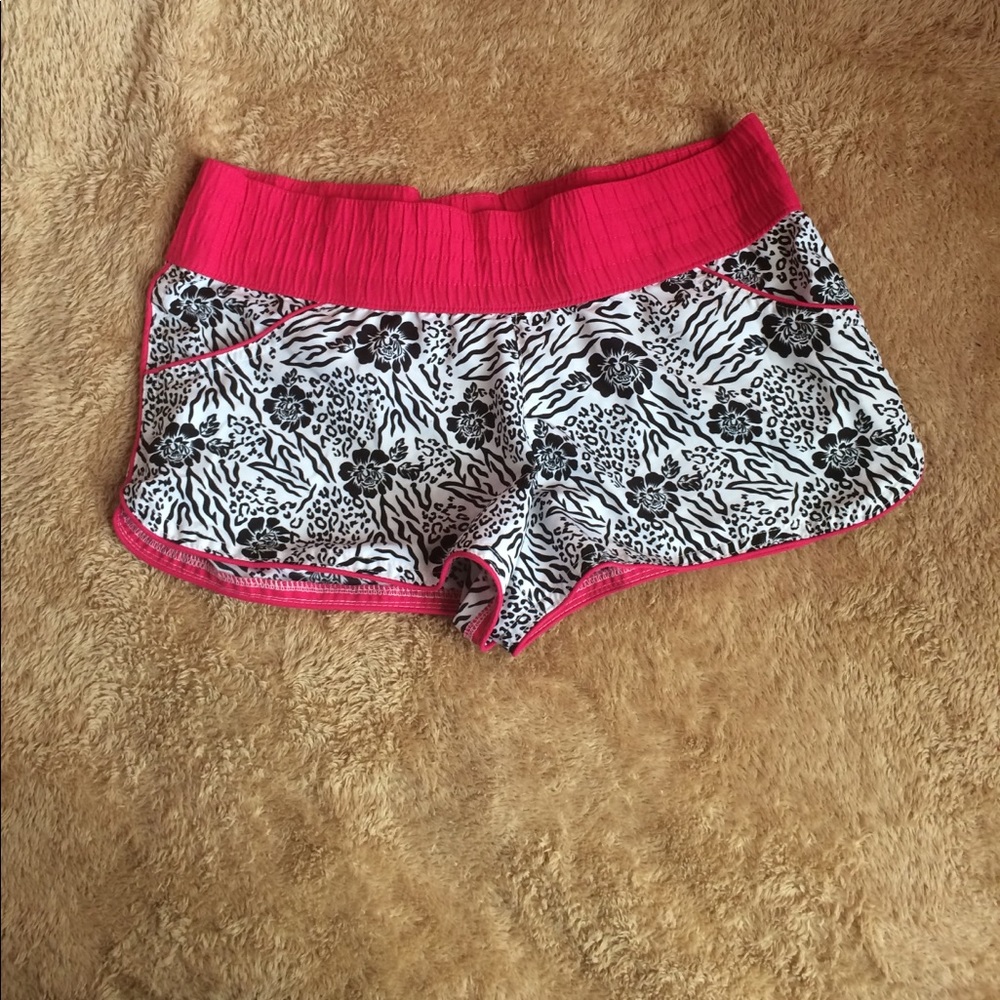 Zebra print with flowers swim shorts