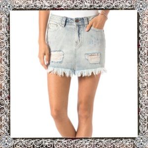 MISS ME Denim Skirt Light Wash Jean