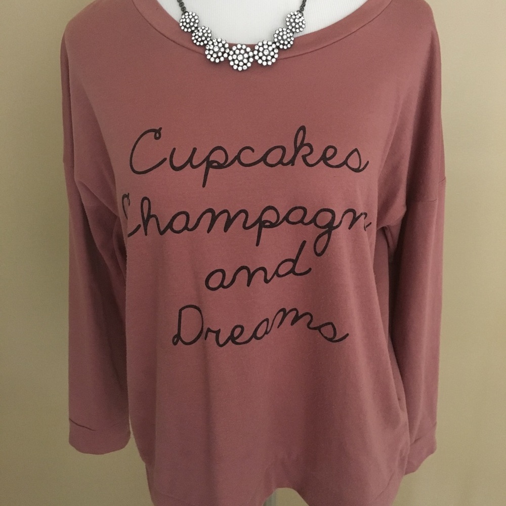 Charlotte Russe cupcakes champagne sweatshirt