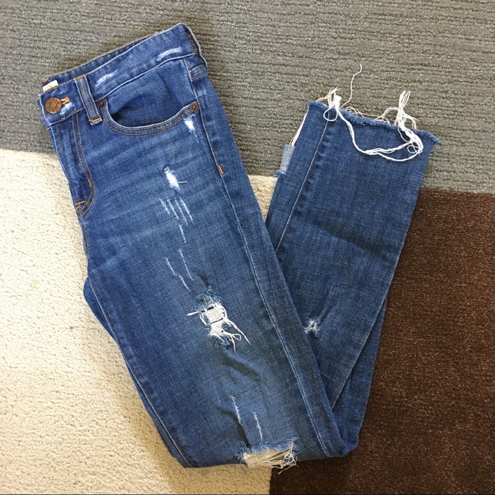 J. Crew Distressed-Ripped Jeans