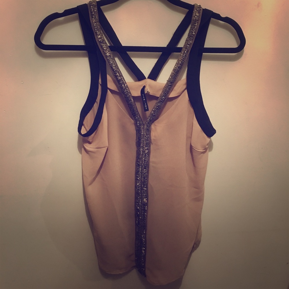 Sheer Sleeveless Top with beading