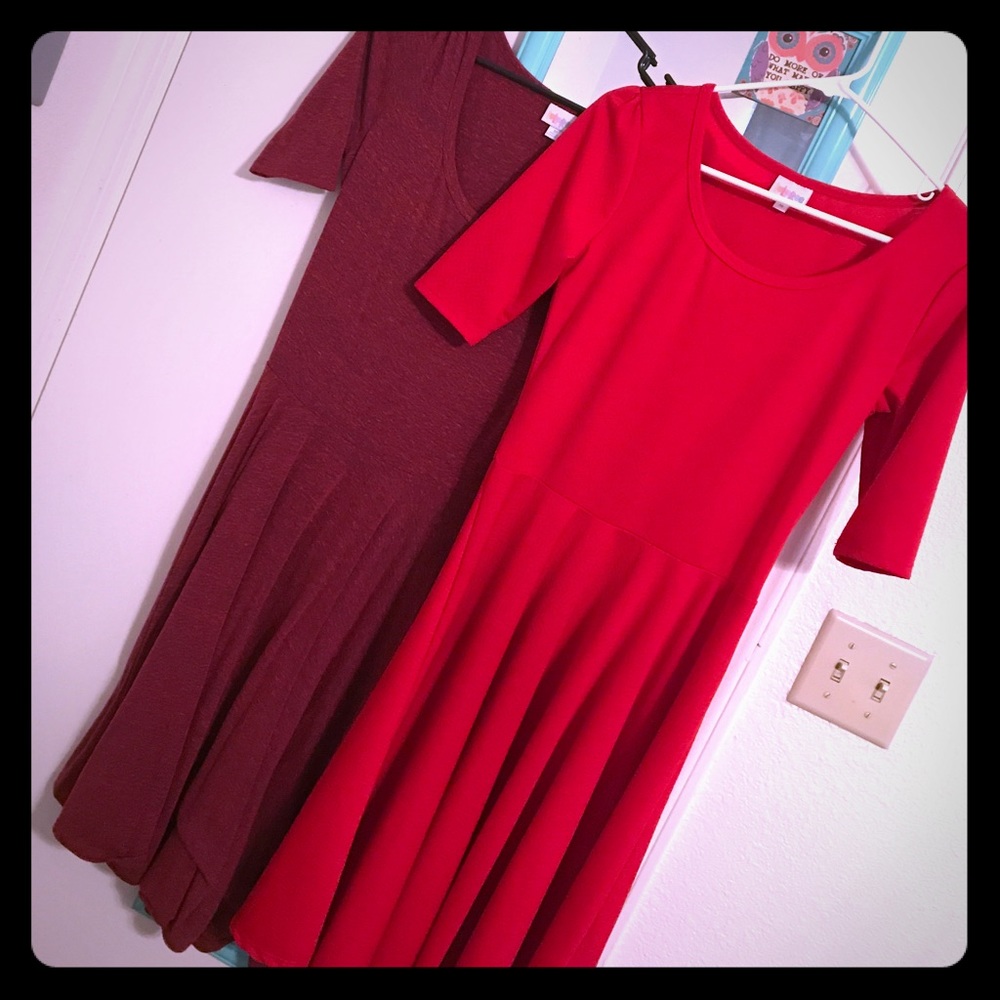 Two medium lularoe dresses NEVER WORN NWOT