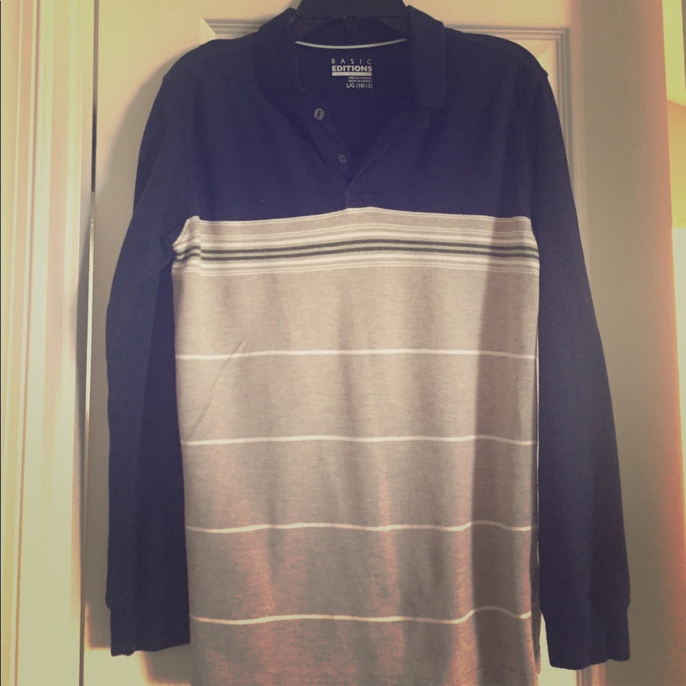 Boys long sleeve cotton polo shirt