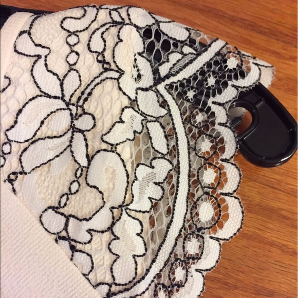 NWT J.Crew Creme Dress, Black Lace, Size 8P - Picture 7 of 7