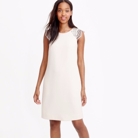 J. Crew Dresses & Skirts - NWT J.Crew Creme Dress, Black Lace, Size 8P