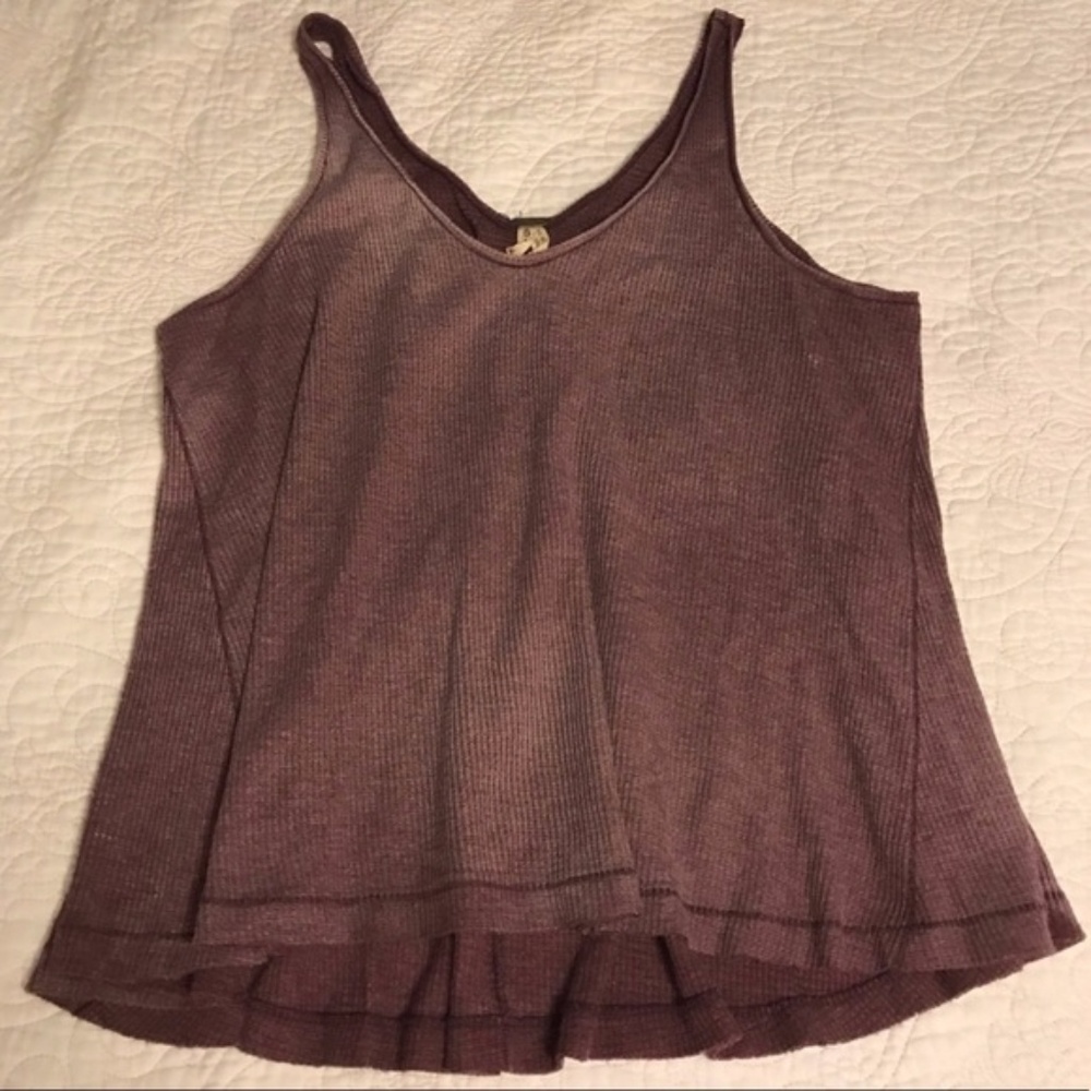 Free People oversized draped thermal maroon tank
