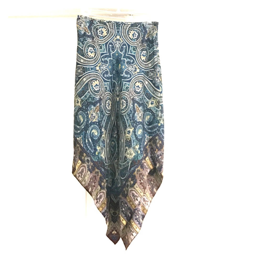 Teal 100% silk handkerchief skirt Gap size 1
