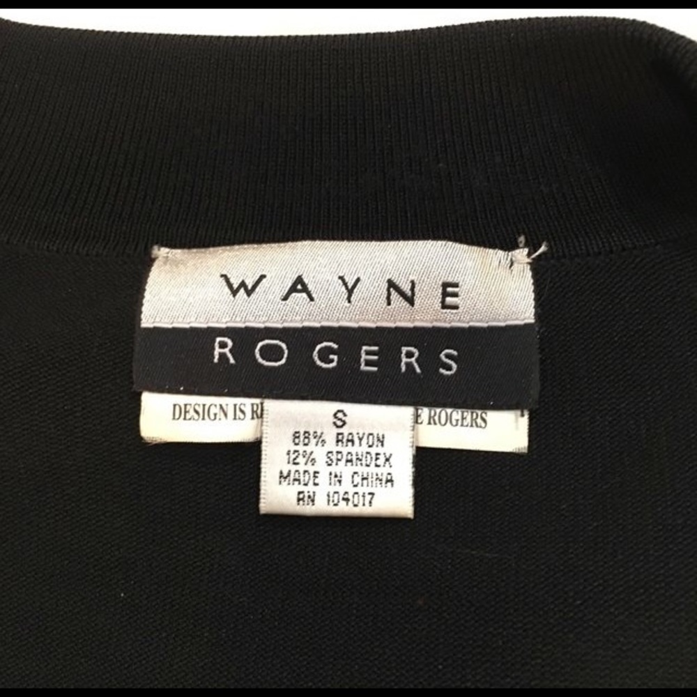 Wayne Rogers Black Flare Sleeve Tie Front Sweater - Picture 4 of 4