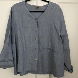 FLAX indigo top